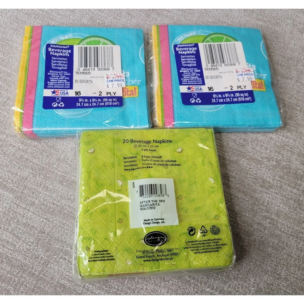 Taco Dish‎ Towels & Margarita Napkins Set Funny Kitchen Decor Party Lot - NEW